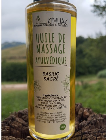 Huile de massage Basilic Sacré (100 ml)