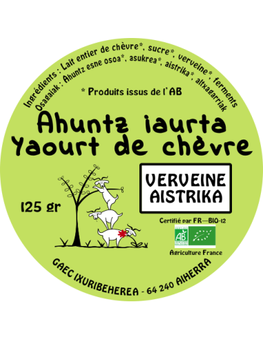 Yaourt de chèvre à la verveine (4x125g).